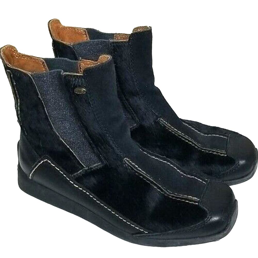 Tecnica Womens Boots Black Suede Pull On Fur Trim Sz 6 Winter Outdoor Gorpcore